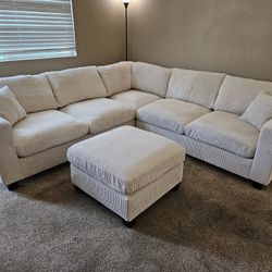 Secrional 4 Pcs Brand New Corsuroy Fabric Beige $549 