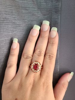 Elegant rose gold plated silver S925 ring size 6