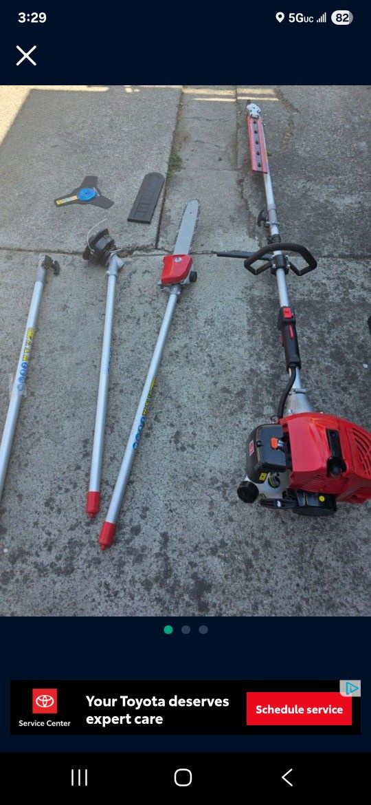 Multi Attachments, Weed Wacker,chain Saw, Trimmer And Extencion.