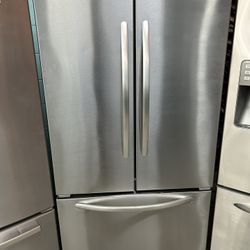 Counter Depth Stainless French Door Refrigerator With Ice Maker 