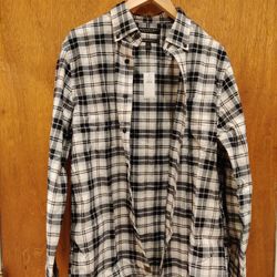 Banana Republic Black And White Flannel Size Small