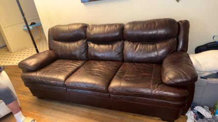 leather couch sofa