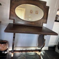 Antique Table And Mirror 