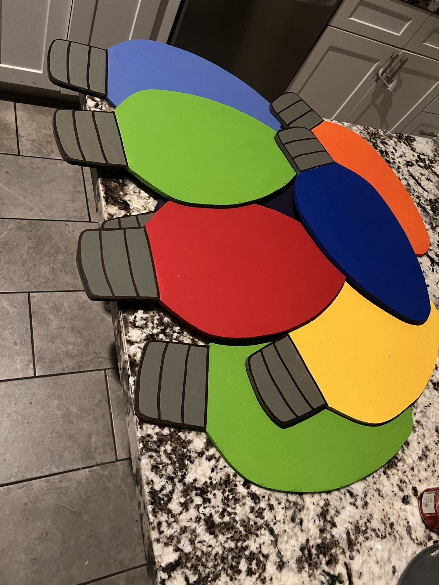 Hand Painted Wooden Christmas Lightbulbs