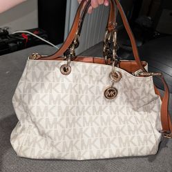 Michael Kors Purse - Monogram Cream/Brown