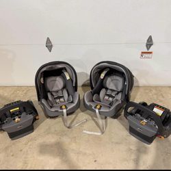 Chicco KeyFit 35 ClearTex Infant Car seat- 2 Carseats, 2 Bases and Stroller
