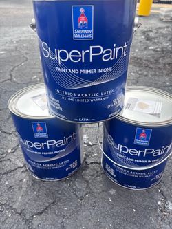 Interior Satin Tan Paint. 3 Gallons.