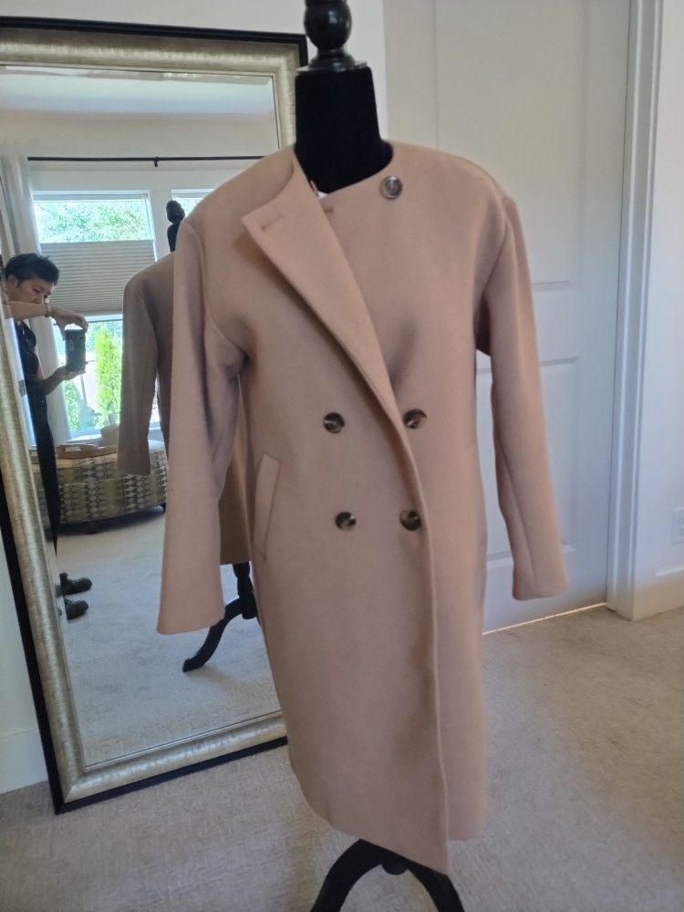 Long Camel Winter Coat Petite XSP