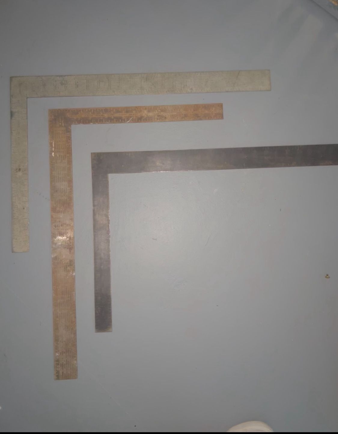 3 Large Stanley Metal Measuring Squares 