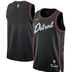 Nike Detroit Pistons Jersey NBA City Swingman DX8531-010 Mens Size Medium Brand New