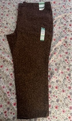 Brown Leopard Print Straight Leg Pants