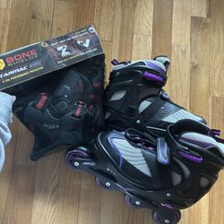 Rollerblades including knee pads   (fits sizes 5-8)