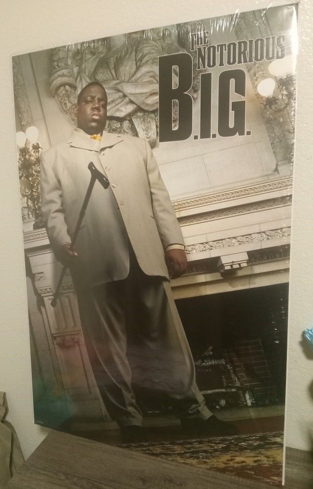 THE NOTORIOUS B.I.G. POSTER ON A FLAT CARDBOARD