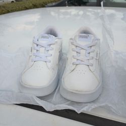 White PUMA Shoe For Kids
