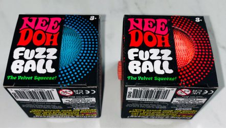 Set of 2 Needoh Fuzz Balls Blue & Orange NEW