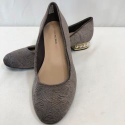 Isaac Mizrahi Live! Embossed Velvet Ballet Flat w/Faux Pearl Heel