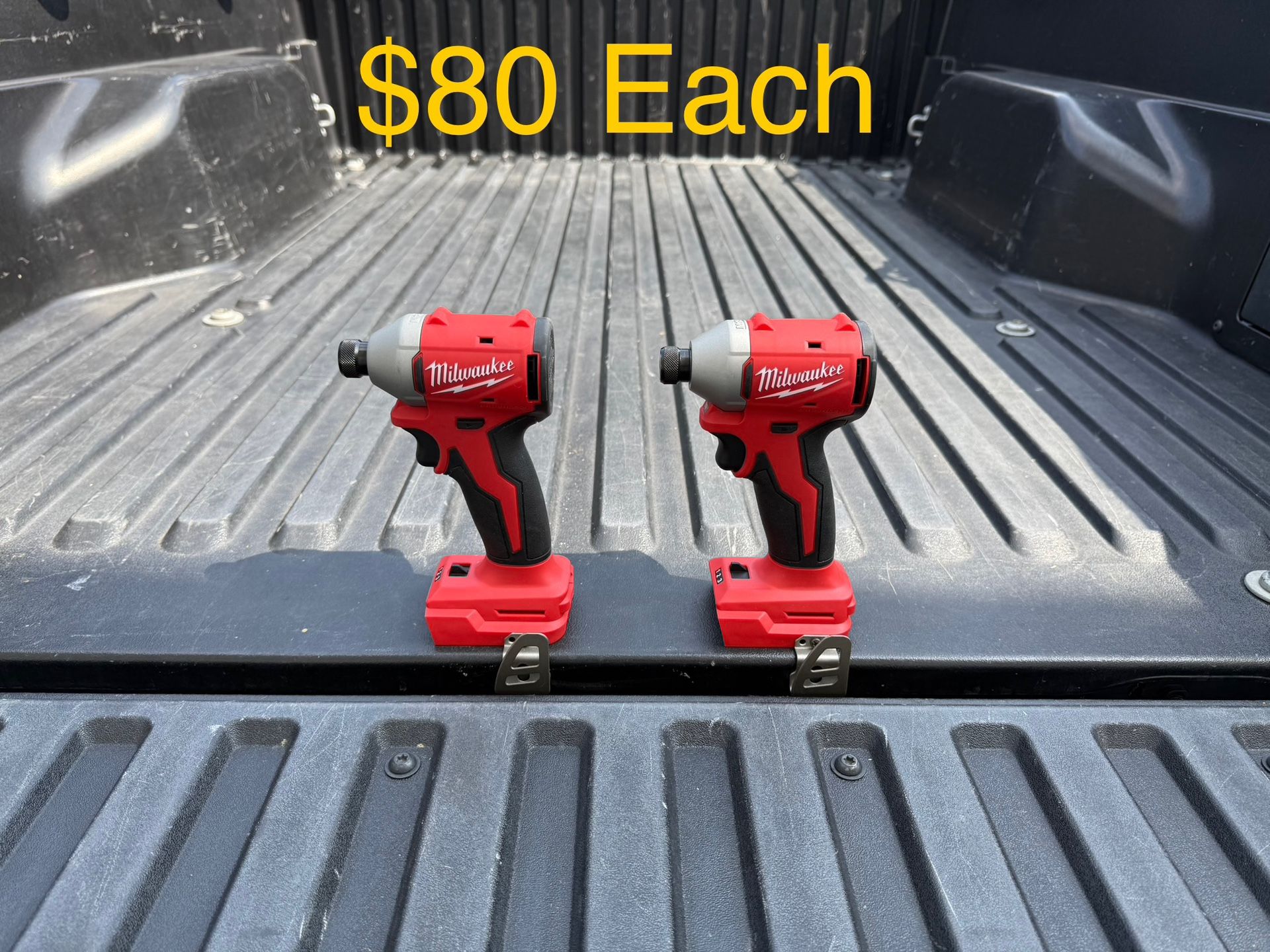 Milwaukee M18 18V Lithium-Ion Compact Brushless Cordless 3-Speed 1/4 in. Impact Driver (Tool-Only) **$80 Each**