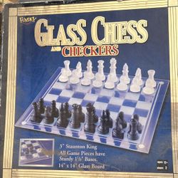 Glass Chess And Checkers Set. Complete. 