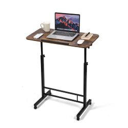 Small Standing Desk Adjustable Height,Rolling Computer Desk,Mobile Standing Desk with Wheels,Portable Stand Up Desk,Tall Computer Table,Adjustable Des