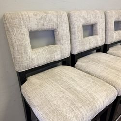 Gray And White Upholstered Barstools 30”