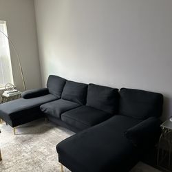 Black U Section Couch