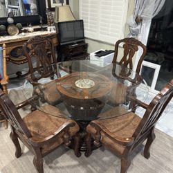 Glass Top Dinning Table Set