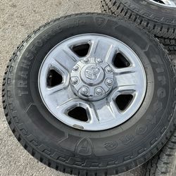 Only 2 wheels available 18” chrome Ram Wheel 18 Diesel 2500 Rim 8 lug 8x165.1 bolt pattern 8x6.5 factory original stock take Off Oem 275/70r18 Tire