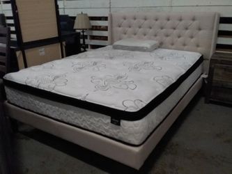 New queen size bed frame with mattress tax included free delivery