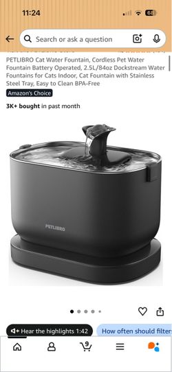 PETLIBRO Cordless Cat Water Fountain 2.5L