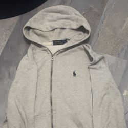 Gray polo ralph lauren zip up hoodie 