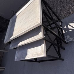 Farmhouse 3 Piece Stacking metal Table Set 
