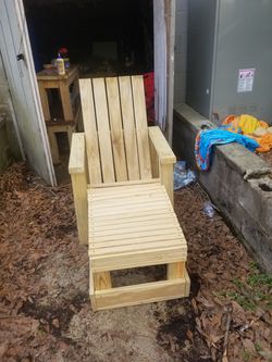 Homemade chair with footstool