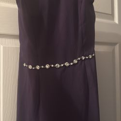 Vera Wang Strapless Purple Dress with Crystal Detail