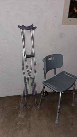 Crutches and shower chair