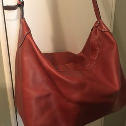 Leather weekend bag / Red / J Jill