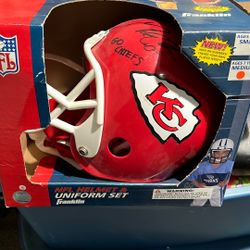 Signed Kansas City Chiefs Helmet By Mike Cox