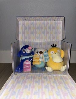 2026 Pokemon XP Worlds Exclusive Item Jazwares Popplio Psyduck Oshawott Plush & Cookie Trio