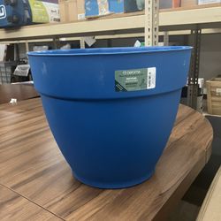 Recycled Planter, 15 inch Opening Diameter, Blue Color , New