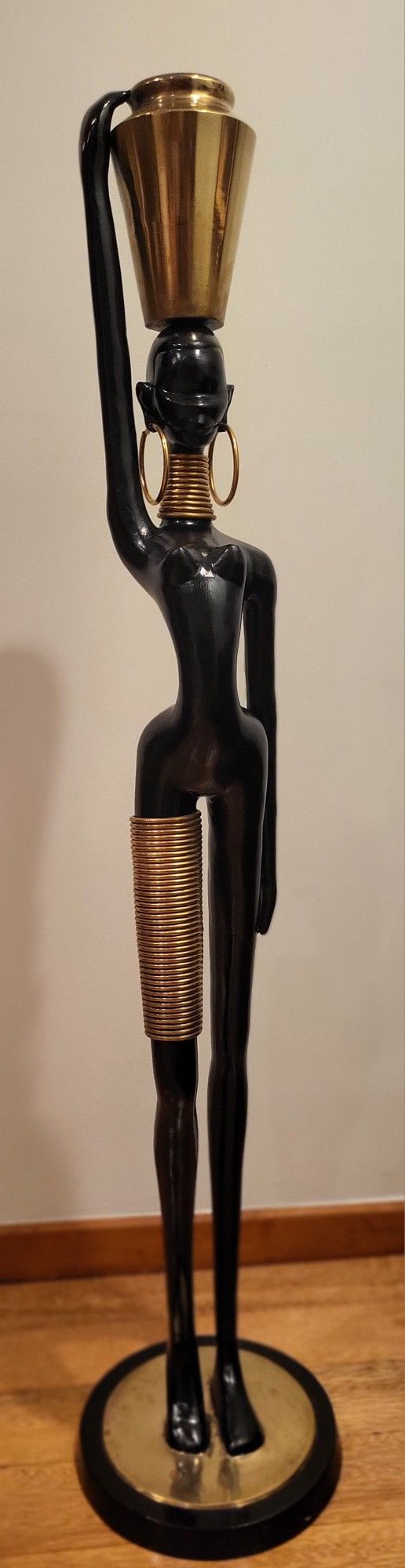 African Lady Bronze Statue In The Style Of Karl Hagenauer