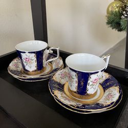 Vintage Bone China Tea Cup Set