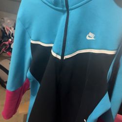 Nike Tech Fleece Windrunner Hoodie Blue Pink Black Mens XL Full Zip