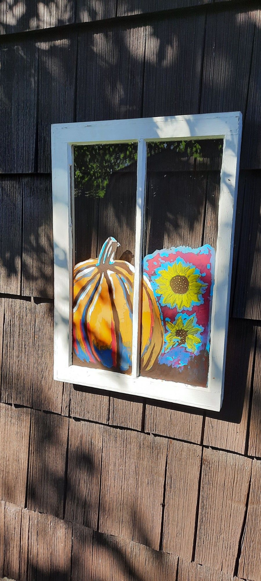 Vintage Window Hand Painted