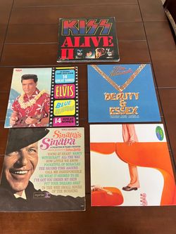 Vintage Music Vinyl Lot KISS Elvis Frank Sinatra