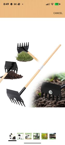 Rake Hoe Steel with 48in Wood Handle Fire Rake Hoe for Multi-use Landscaping and Forestry, Raking, Scraping, Grubbing and Tamping

New 
Originally $66