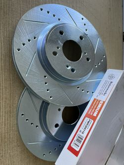 Honda Civic Si 22-23-24-25-26 Front Drill Slot Rotors Ceramic Pads
