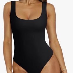 Black Scoop neck Tank Top Bodysuits (never worn) Size xs