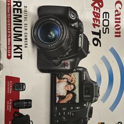 Canon Rebel T6 Digital Slr Camera Premium Kit 