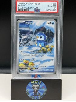 2025 POKEMON PFL EN-PHANTASMAL FLAMES ILLUSTRATION RARE #098 PIPLUP PSA 10