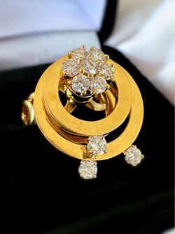 1972 Norman Teufel Motion Spinning Ring 18k Yellow Gold 0.95CTW Natural Factory Diamonds sz9