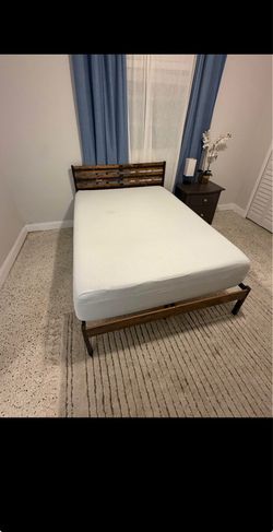 Queen mattress, frame, bed frame